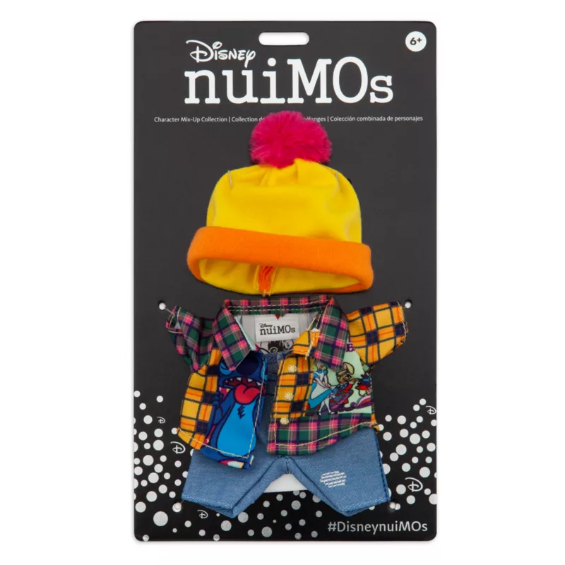 NuiMOs Small Plush Tartan Shirt, Denim Jeans And Pom Pom Hat - Image 3