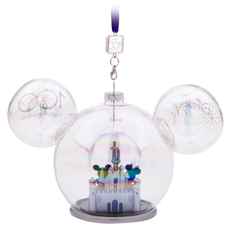 Mickey And Minnie Mouse Glass Sketchbook Ornament, Disneyland - Disney100 - Image 2